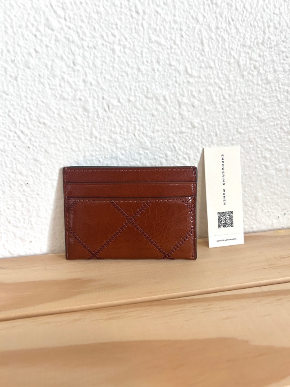 NWT❤️Tory Burch Willa Shine Slim Card Case Holder in Java Brown 169923 Gift - Picture 4 of 5